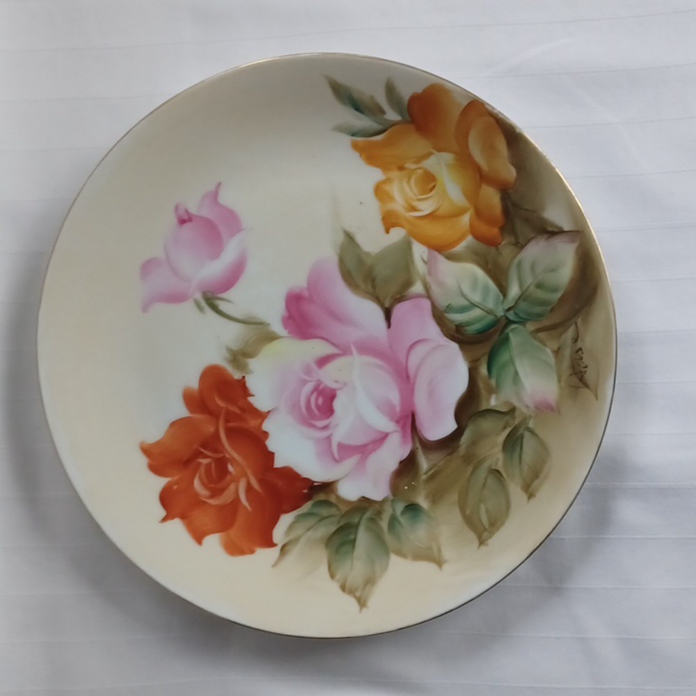 Vintage Made in Japan Hand Painted Floral Decorative Plate